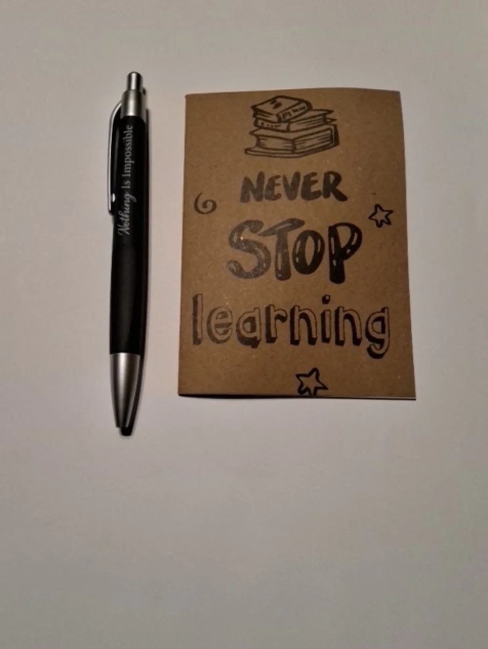 Nothing Is Impossible Pen & Never Stop Learning Notebook - Picture 1 of 2